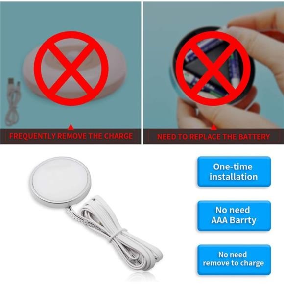 RGB Under Cabinet Lighting, Remote Control LED Puck Lights, Wired Multi Color - Picture 6 of 6